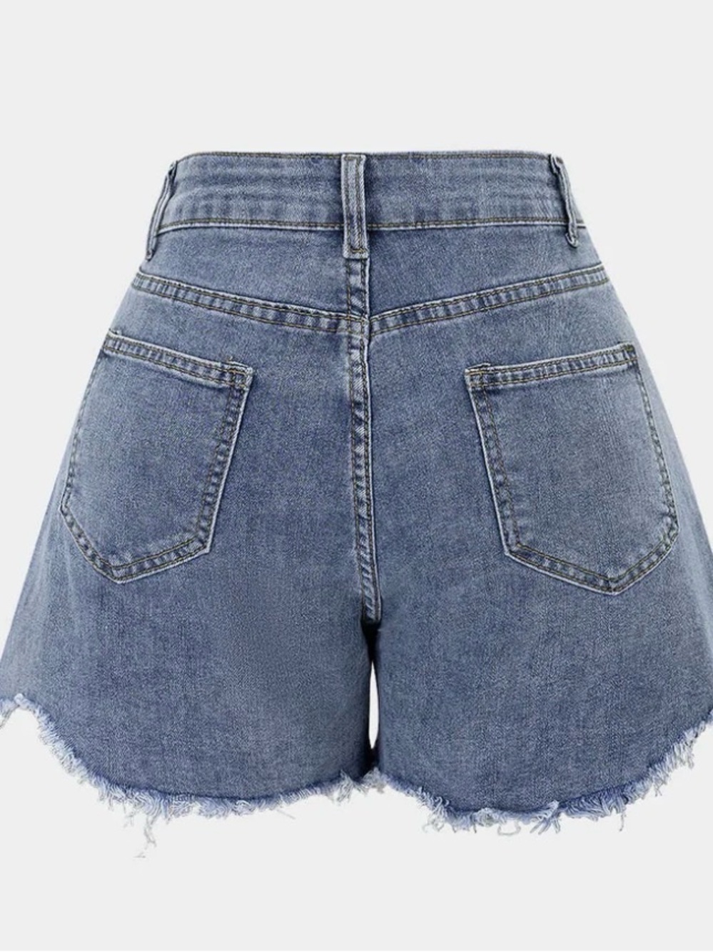 Women’s Light Blue Embroidered Jeweled Denim Jean Shorts; S - Picture 2 of 6